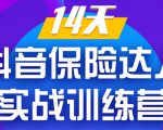 《14天抖音保险达人实战训练营》从0开始-搭建账号-拍摄剪辑-获客到打造爆款-淘金日记