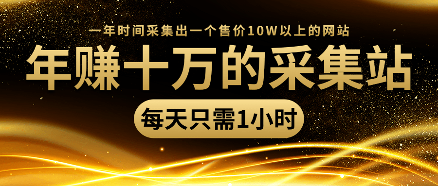 年赚十万的采集站,每天却只需要1小时,一年时间采集出一个售价10W以上的网站-淘金日记