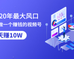 抓住2020年最大风口,小白也能做一个赚钱视频号,12天赚10W(赠送爆款拆解)-淘金日记