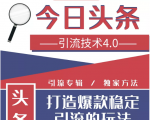 今日头条引流技术4.0,微头条实战细节,微头条引流核心技巧分析,快速发布引流玩法-淘金日记