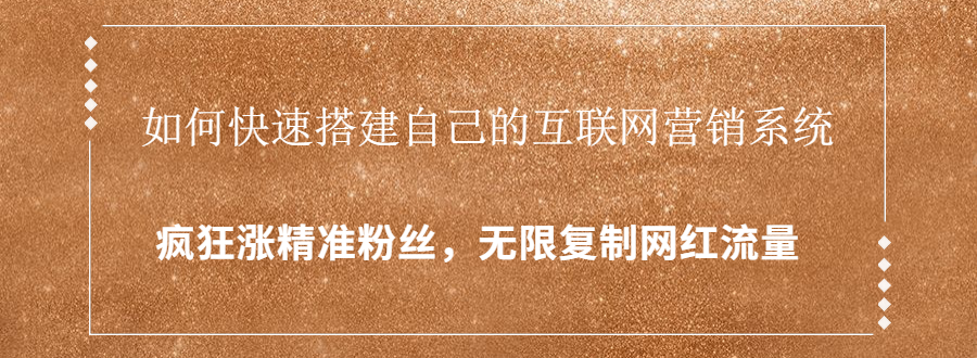 封神学员特训营：快速搭建自己的互联网营销系统，疯狂涨精准粉丝，无限复制网红流量-淘金日记