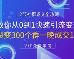 12节社群成交全攻略:从0到1快速引流变现,3天裂变300个群一晚成交103万-淘金日记
