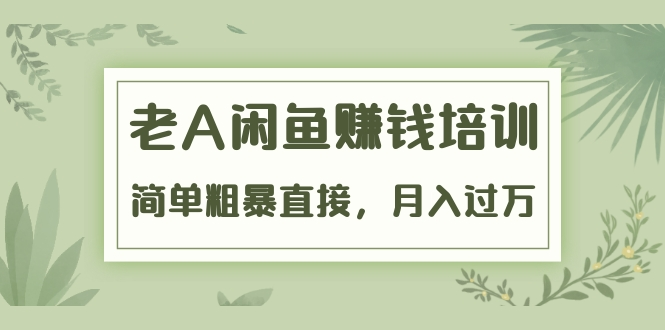 《老A闲鱼赚钱培训》简单粗暴直接,月入过万真正的闲鱼战术实课(51节课)-淘金日记