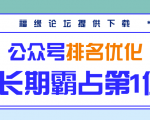 公众号排名优化精准引流玩法，长期霸占第1位被动引流（外面收割价5000-8000！）-淘金日记