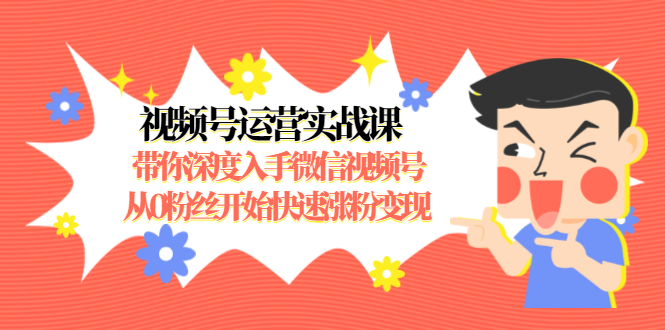视频号运营实战课，带你深度入手微信视频号1.0，从0粉丝开始快速涨粉变现-淘金日记