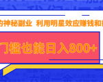 抖音上神秘副业项目,利用明星效应赚钱和截流,无门槛也能日入800+-淘金日记