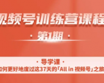 一行视频号特训营，从零启动视频号30天，全营变现5.5万元【价值799元】-淘金日记