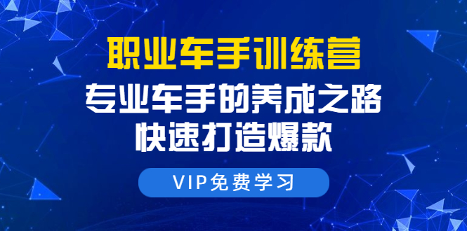 职业车手训练营:专业车手的养成之路,快速打造爆款(8节-无水印直播课)-淘金日记