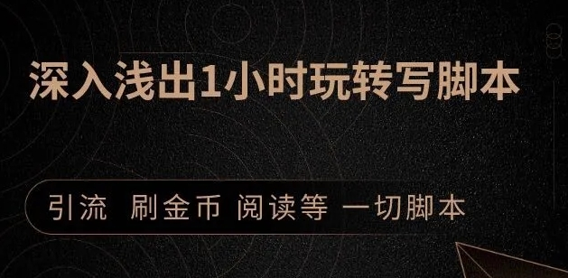 引流脚本实战课:1小时深入浅出视频实操讲解,教你0基础学会写引流脚本-淘金日记