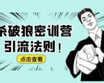 杀破狼密训营：B站霸屏引流的原理及方式+搭建赚钱的内容法则-淘金日记