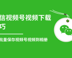 微信视频号视频下载技巧，轻松批量保存视频号等无水印视频到相册-淘金日记