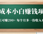 零成本小白赚钱实操项目,一天可赚200+ 每个月多一份收入来源-淘金日记