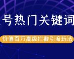 公众号热门关键词截留精准引流实战课程,价值百万高级拦截引流玩法!-淘金日记