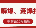 枫林会10月最新抖音瞬爆、连爆技术，主播直播坐等日收入10W+-淘金日记