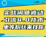 实战闲鱼被动引流4.0技术,坐等粉丝来找你,实操演示日加200+精准粉-淘金日记