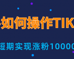 新手小白操作TIKTOK，3天从0到10000粉丝撸美金实战分享-淘金日记