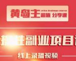 黄岛主实操性小红书副业项目，教你快速起号并出号，万粉单价1000左右-淘金日记