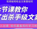 张根视频破局吸金文案班:节节课教你写出杀手级文案(附67页文案训练手册)-淘金日记