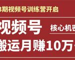 起航哥-第3期视频号核心机密:暴力搬运日入3000+月赚10万玩法-淘金日记