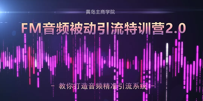 黄岛主·FM音频引流特训营2.0：独家引流模式，单账号50W+播放量，轻松变现-淘金日记