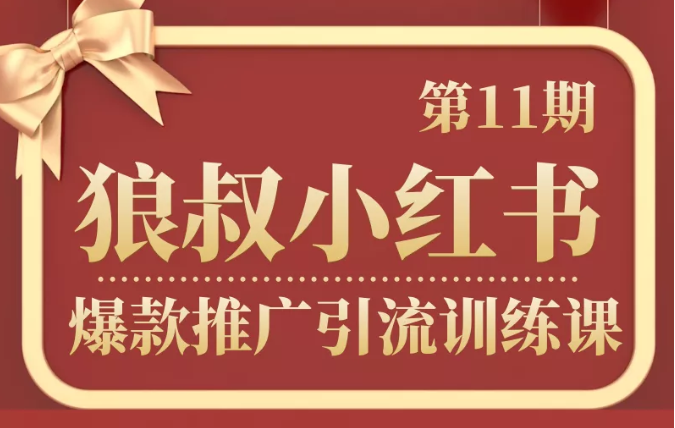 狼叔小红书爆款推广引流训练课第11期,手把手带你玩转小红书-淘金日记
