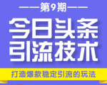 今日头条引流技术第9期，打造爆款稳定引流 百万阅读玩法，收入每月轻松过万-淘金日记