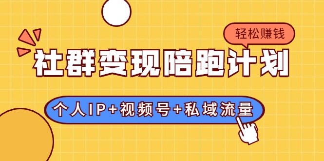 社群变现陪跑计划：建立“个人IP+视频号+私域流量”的社群商业模式轻松赚钱-淘金日记