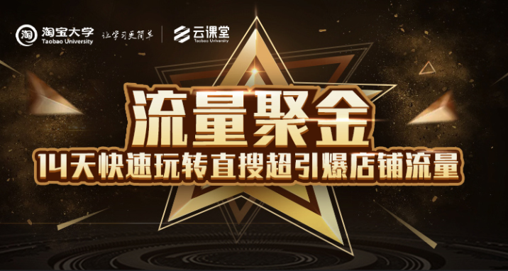 淘宝大学:流量聚金14天快速玩转直搜,超引爆店铺流量,价值8800元-淘金日记