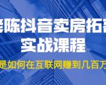 老陈抖音卖房拓客实战课程,他是如何在互联网赚到几百万的?价值1999元-淘金日记