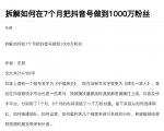 从开始到盈利一步一步拆解如何在7个月把抖音号粉丝做到1000万-淘金日记