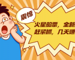火星船票,全新风口赶紧抓,几天赚一万+摆地摊卖尾货月入一万(5个项目)-淘金日记