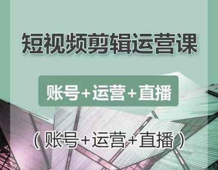南小北短视频剪辑运营课：账号+运营+直播，零基础学习手机剪辑【视频课程】-淘金日记