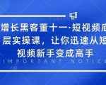 增长黑客董十一·短视频底层实操课,从短视频新手变成高手-淘金日记