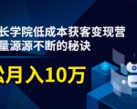 素宣成长学院低成本获客变现营,教你流量源源不断的秘诀,轻松月入10万-淘金日记