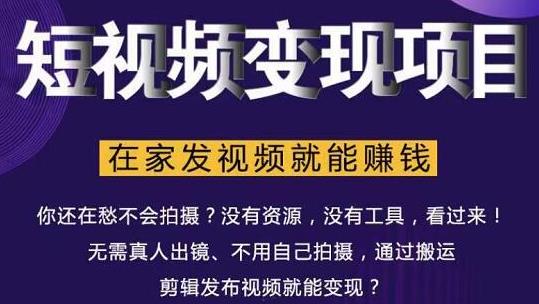 在家也能操作的短视频赚钱项目，无需真人，不用拍摄，纯搬运月入2到5万-淘金日记