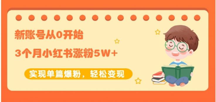 生财小红书涨粉变现:新账号从0开始3个月小红书涨粉5W+实现单篇爆粉-淘金日记