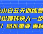 卓让闲鱼小白五天训练营,每天一小时,轻松赚钱快人一步-淘金日记