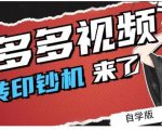 拼多多视频搬砖印钞机玩法,2021年最后一个短视频红利项目-淘金日记