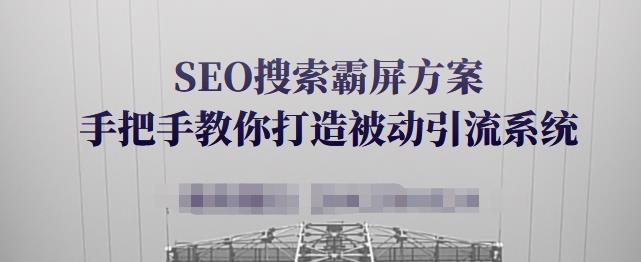 SEO搜索霸屏方案,手把手教你打造被动引流系统【视频课程】-淘金日记