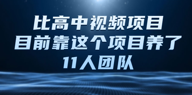 比高中视频项目,目前靠这个项目养了11人团队【视频课程】-淘金日记