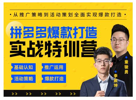 玺承云·拼多多爆款打造实战特训营,一套从入门到高手课程,让你快速拿捏拼多多-淘金日记