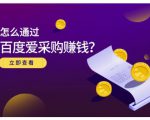 大王·怎么通过百度爱采购赚钱,已经通过百度爱采购完成200多万的销量-淘金日记