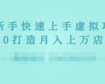 2022年虚拟项目实战指南,新手从0打造月入上万店铺-淘金日记