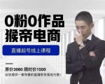 猴帝电商直播起号课,零粉零作品开播底层逻辑,直播五天打爆广场流量-淘金日记