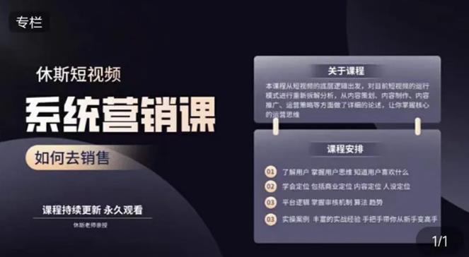 休斯短视频系统运营大课,你掌握核心的运营思维 价值7800元-淘金日记