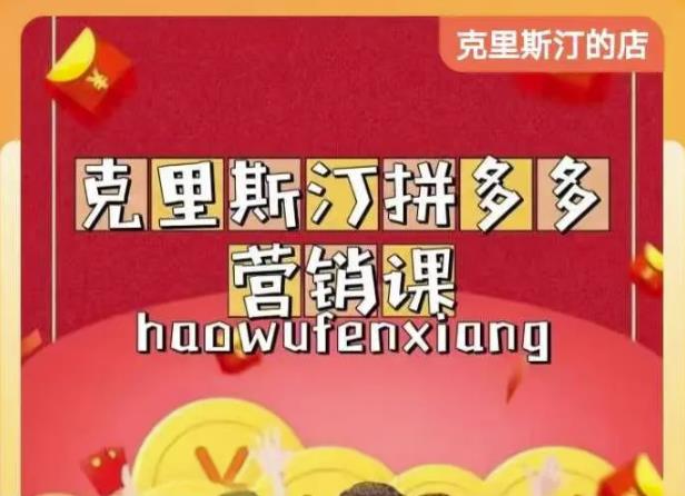 克里斯汀拼多多运营课,适合小白初涉平台,低成本入门-淘金日记