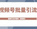 视频号批量引流,霸屏行业关键词(基础班)全面系统讲解视频号玩法-淘金日记