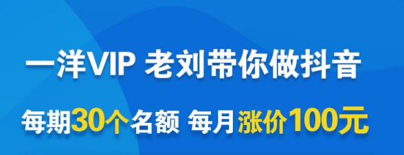 一洋电商抖音VIP,每月集训课+实时答疑+资源共享+联盟合作价值580元-淘金日记