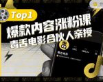 【毒舌电影合伙人亲授】抖音爆款内容涨粉课，5000万抖音大号首次披露涨粉机密-淘金日记