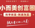 肖厂长创富圈2.0之【小而美创富圈】,108招科学创富底层逻辑,让你少采坑涨利润-淘金日记